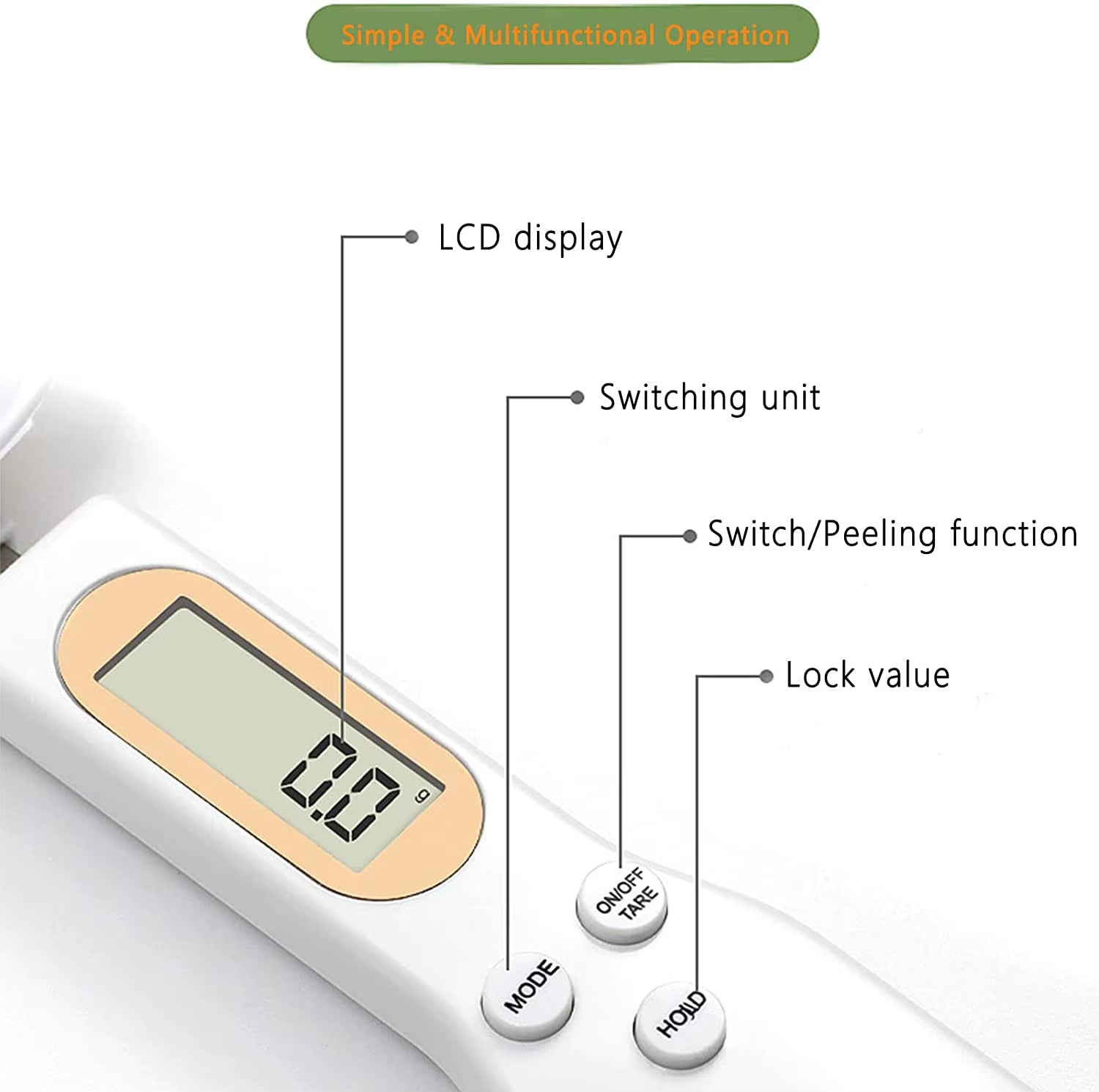 500G 0.1G Accurate Home Use Digital Pocket Spoon Scale Mini Electronic Kitchen Spoon for Food Baking and Cooking