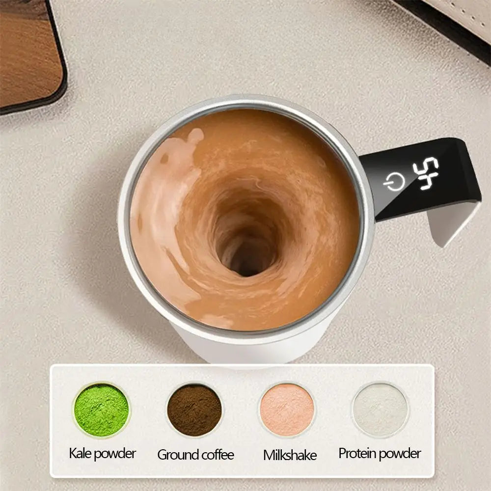 FAST Custom Lazy Coffee Mug Stainless Steel Magnetic Cup Automatic Magnetic Portable Coffee Cup Blender Automatic Mixing Cup