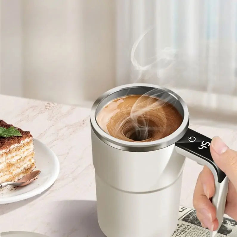 FAST Custom Lazy Coffee Mug Stainless Steel Magnetic Cup Automatic Magnetic Portable Coffee Cup Blender Automatic Mixing Cup