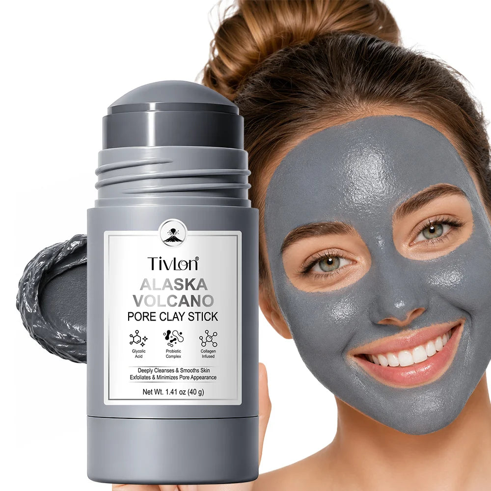 Private Label Wholesale Alaska Volcano Pore Clay Facial Mask OEM Deep Cleansing Korean Skincare Hydrating Mud Face Mask Stick