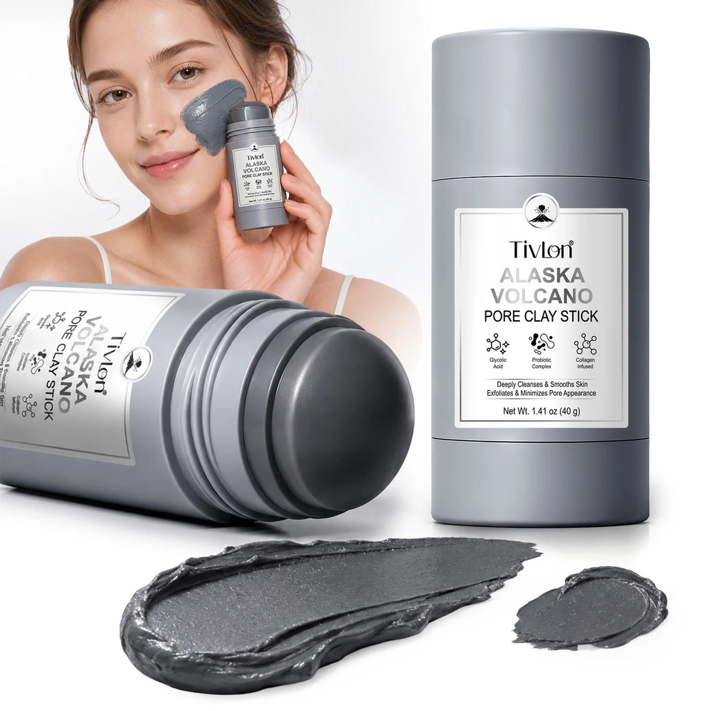 Private Label Wholesale Alaska Volcano Pore Clay Facial Mask OEM Deep Cleansing Korean Skincare Hydrating Mud Face Mask Stick
